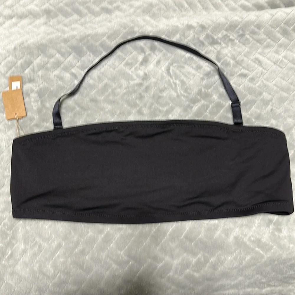 SIGNATURE SWIM BANDEAU BIKINI TOP BLACK SIZE XL